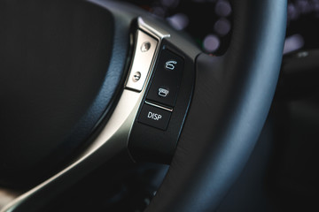 Car control panel close up, dashboard