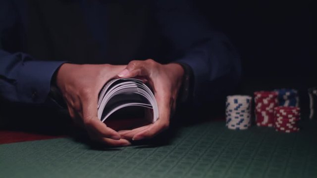 Shuffling cards to play poker
