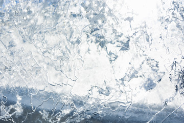The texture of the ice. The frozen water.Winter background    