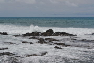 beautiful beach with cloudy sky
