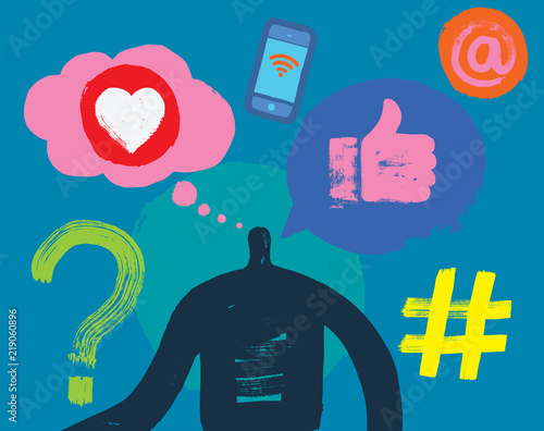 social media blogger instagram follower facebook likes digital marketing hash tagging man gaining followers meta tags - instagram tags for likes followers