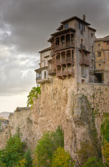 CUENCA, SPAIN, Oct 14, 2008 - Casa Colgadas is built on the edge of a cliff