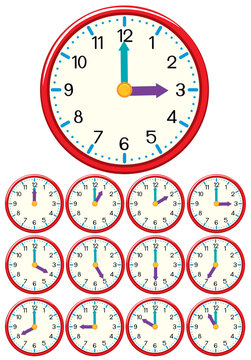 A set of clock and time