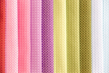 Rolls of fabric and textiles in a shop or store