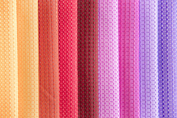 Rolls of fabric and textiles in a shop or store