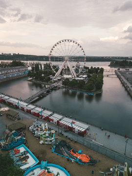 Old Port Montreal Aerial Ferris Wheel Sunset Beautiful