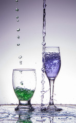 water splash and glasses