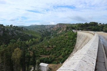 Marathon Dam on Lake Marathon near Athens, Greece