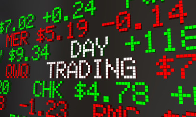 Day Trading Stock Market Trader Ticker Prices 3d Animation