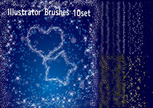 Illustrator Brushes 10set　Shining Star Andmilky Way /cs2