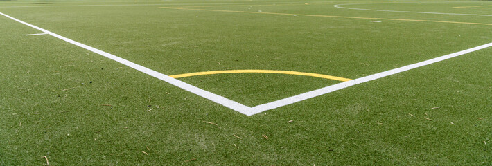 A white corner of football field.