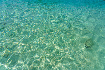 Obraz premium Beautiful Water Sea Ocean background pattern Tropical Beach blue Summer view Sunshine at Sand and Sea Asia Beach Thailand Destinations 