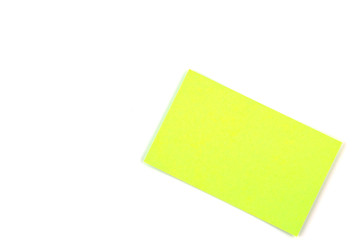 Color paper name card isolated on white background