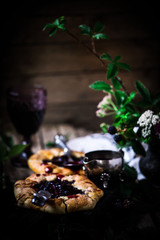 Blackberry Galette with Red Wine Sauce.style rustic