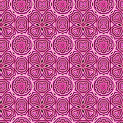 Seamless color pattern from a variety of geometric shapes.