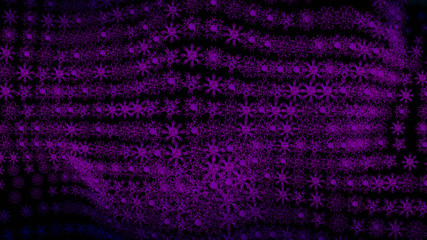 Abstract background with a variety of colorful snowflakes. Big and small.