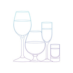 cups and glasses set icons vector illustration design