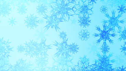 Fototapeta premium Abstract background with a variety of colorful snowflakes. Big and small.