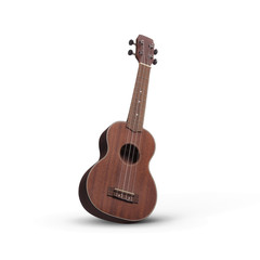Acoustic guitar on isolated white background