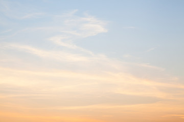 Sunset sky with light clouds