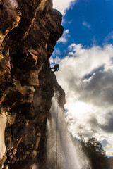 Abseiling Taranaki Falls - Tongariro National Park - Silhouette 