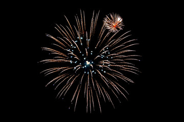 Fototapeta premium Fireworks isolated on Black background for cut out.