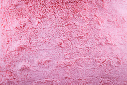 Pink artificial fur soft and worm texture