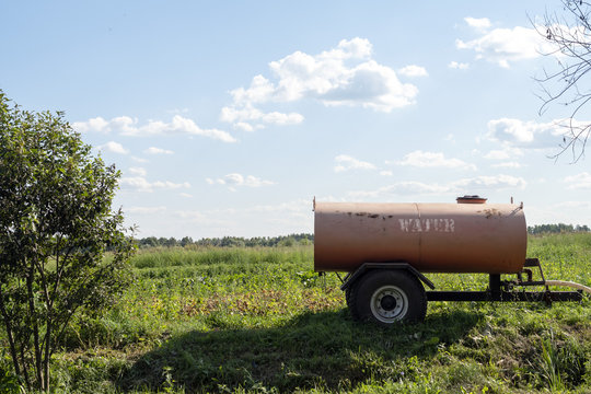 Tank with water in the garden