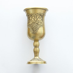 Fototapeta na wymiar Top view image of jewish wine cup for wine. passover holiday and shabbat concept.
