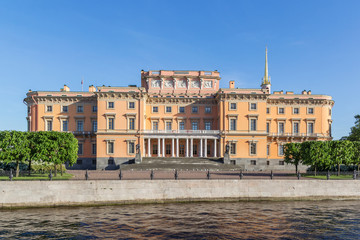 Fototapeta na wymiar Engineering Castle on the Fontanka Embankment in St. Petersburg