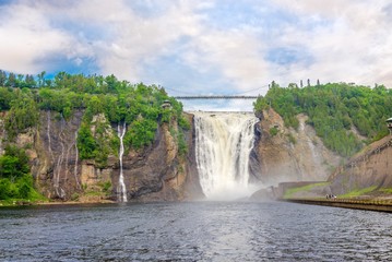 View at the Montmorency falls near Quebec in Canada