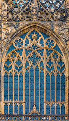 Obraz premium Stained glass window in St Vitus Cathedral in Prague