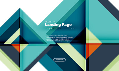 Square shape geometric abstract background, landing page web design template