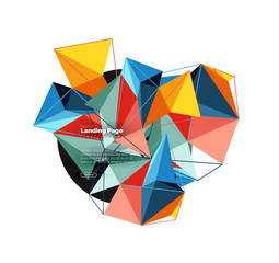 Vector 3d triangle abstract background, polygonal geometric design