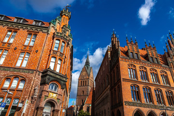 Fototapeta premium Altes Rathaus Hannover Altstadt Marktkirche
