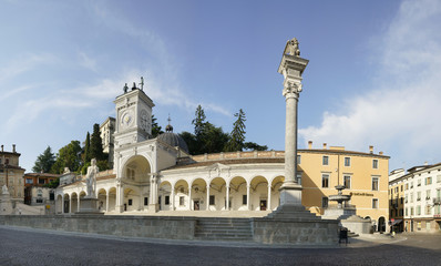 Panoramic view of Piazza Libert&agrave; in the historic center of Udine, Italy