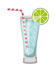 glass cocktail with fruit vector illustration design