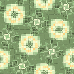 Abstract geometric floral seamless pattern. Vector illustration