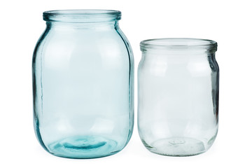 Empty one (and half) litre glass jars