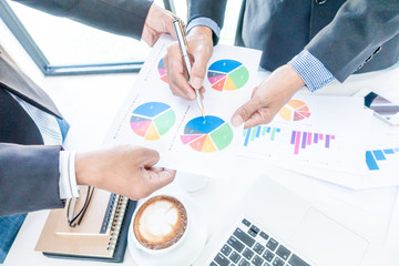 Business people discussing about business at office desk