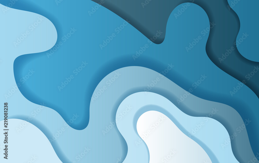 Canvas Prints paper art and craft of abstract curve shape blue sky background,shadow,vector.illustration