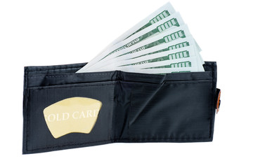 Cheap wallet with $100 bills