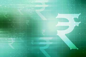 Rupee currency . 2D rendering illustration