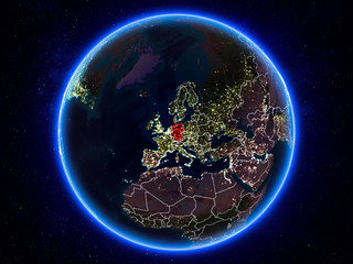 Germany on Earth from space at night