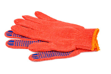Orange work gloves
