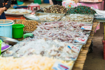 Fresh seafood fish sell in fishery market
