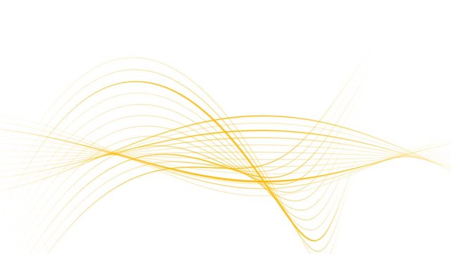White abstract background. Moving and rotating golden lines. Concept of flow, luxury style, continuity, fashion, gold. Loop. Motion graphics, animation.