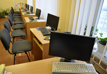 Computer class in rural school