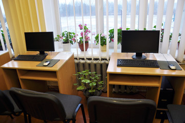 Computer class in rural school