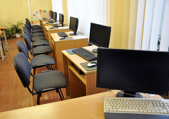 Computer class in rural school